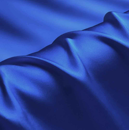 Silky Shiny Stretch Charmeuse Satin Fabric for Wedding Dress Fashion Crafts Costumes Decorations Silky Satin 58” Sold By Yard Royal Blue