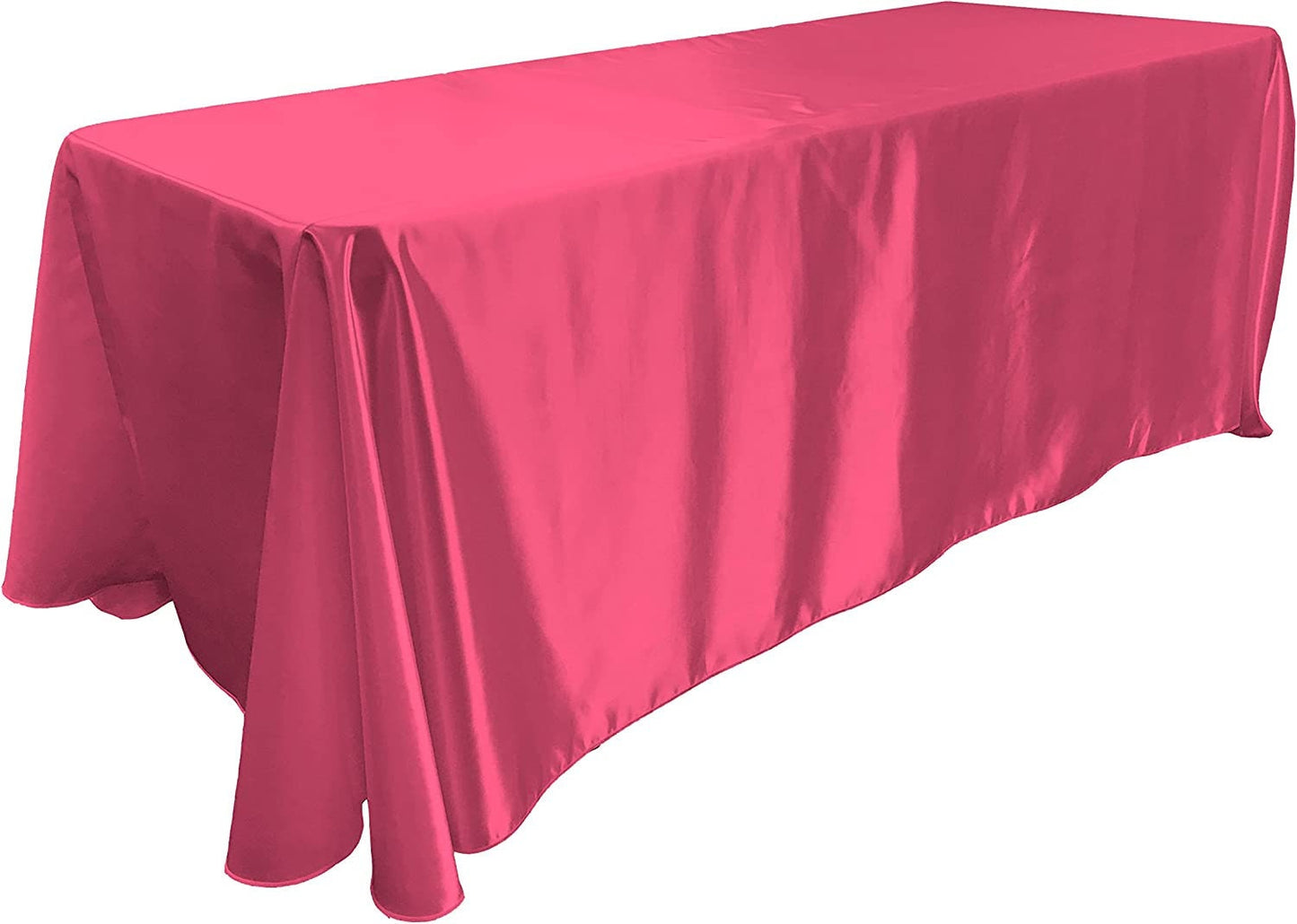 90" Fuchsia Satin Tablecloth for Wedding Dinning Event Parties Banquet Holiday Decoration Square Rectangle Table Cover