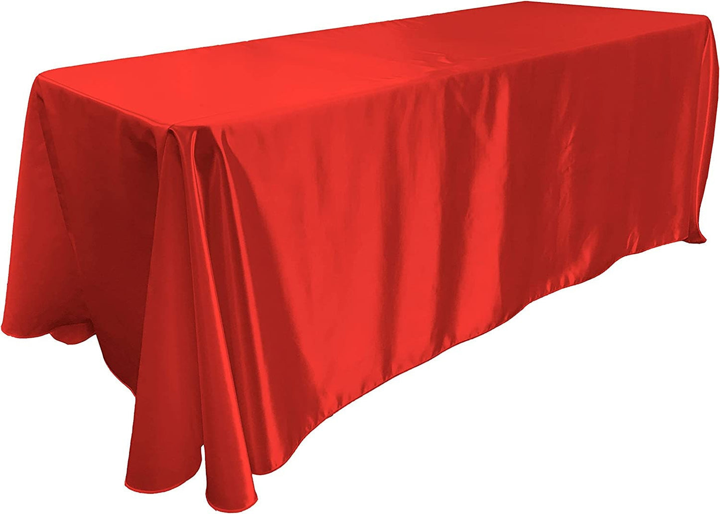 90" Red Satin Tablecloth for Wedding Dinning Event Parties Banquet Holiday Decoration Square Rectangle Table Cover