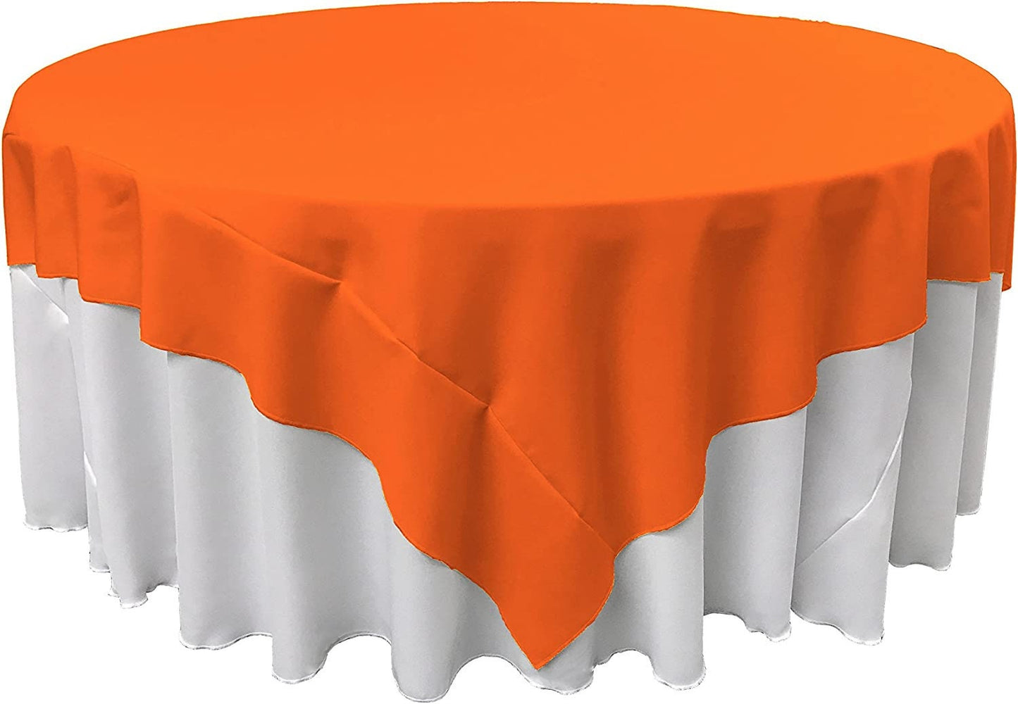 Overlay Polyester Poplin Washable Square Tablecloth, Stain and Wrinkle Resistant Table Cover Dinning, Kitchen, Party, Holiday