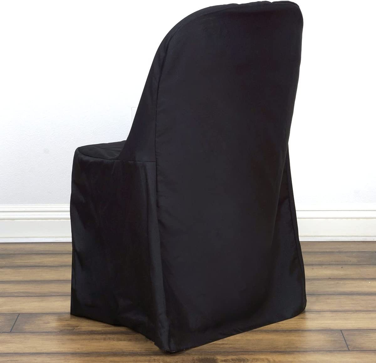 Folding Chair Covers - Folding Chair Covers for Wedding, Party, and Banquet - Elegant Cloth Slipcovers Black