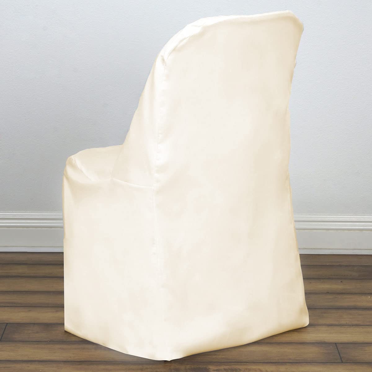 Folding Chair Covers - Folding Chair Covers for Wedding, Party, and Banquet - Elegant Cloth Slipcovers Ivory