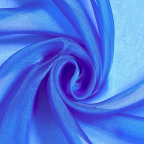 Polyester Soft Light Weight, Sheer, See Through Crystal Organza Fabric Sold By The Yard. Royal Blue