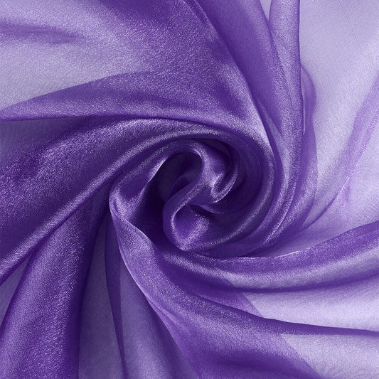 Polyester Soft Light Weight, Sheer, See Through Crystal Organza Fabric Sold By The Yard. Purple