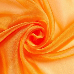 Polyester Soft Light Weight, Sheer, See Through Crystal Organza Fabric Sold By The Yard. Dk Orange