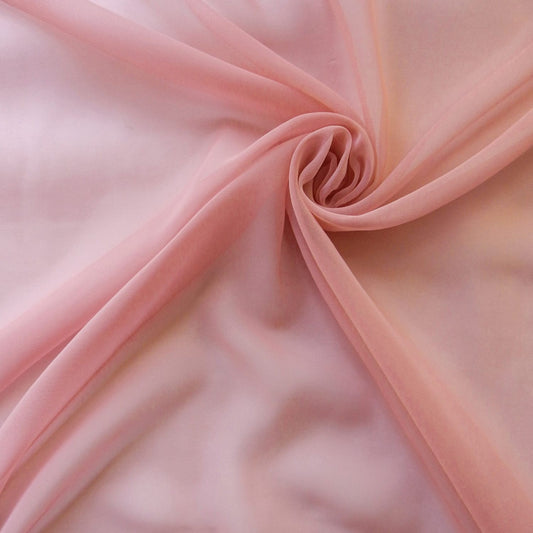 Chiffon Fabric - Polyester Soft Light Weight, Sheer, See Through Chiffon Fabric Sold By The Yard. Dusty Rose