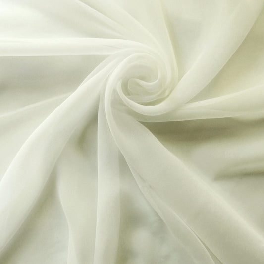 Chiffon Fabric - Polyester Soft Light Weight, Sheer, See Through Chiffon Fabric Sold By The Yard. Ivory