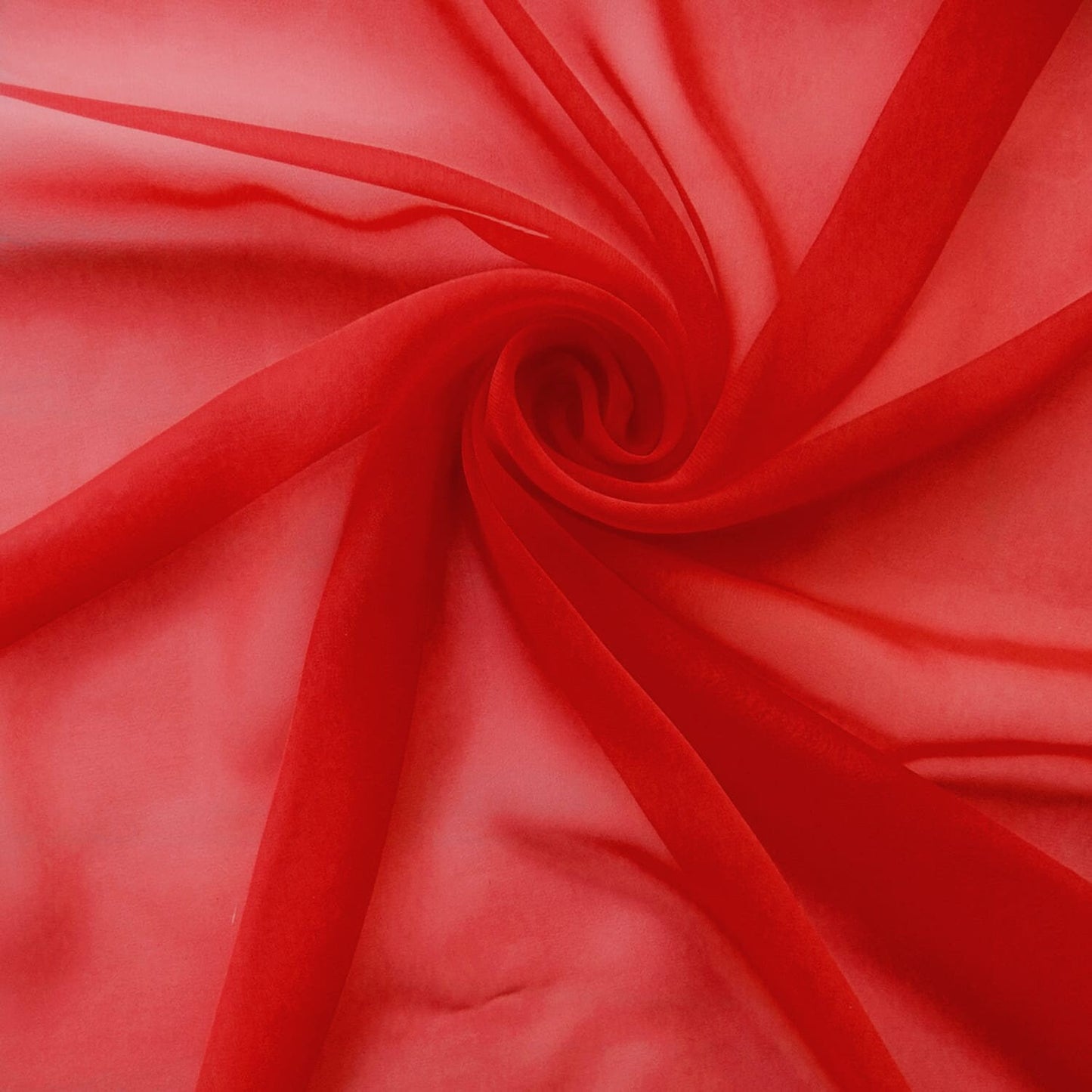 Chiffon Fabric - Polyester Soft Light Weight, Sheer, See Through Chiffon Fabric Sold By The Yard. Red