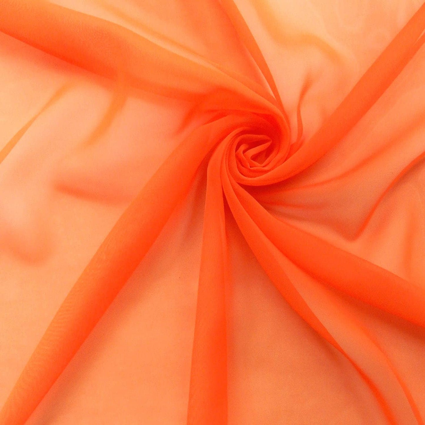 Chiffon Fabric - Polyester Soft Light Weight, Sheer, See Through Chiffon Fabric Sold By The Yard. Orange