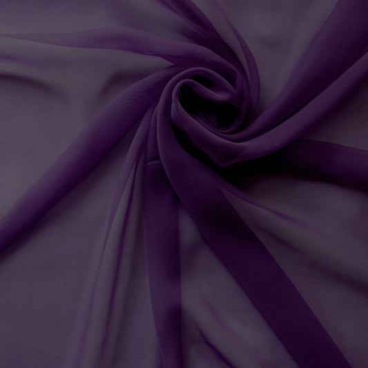 Chiffon Fabric - Polyester Soft Light Weight, Sheer, See Through Chiffon Fabric Sold By The Yard. Purple