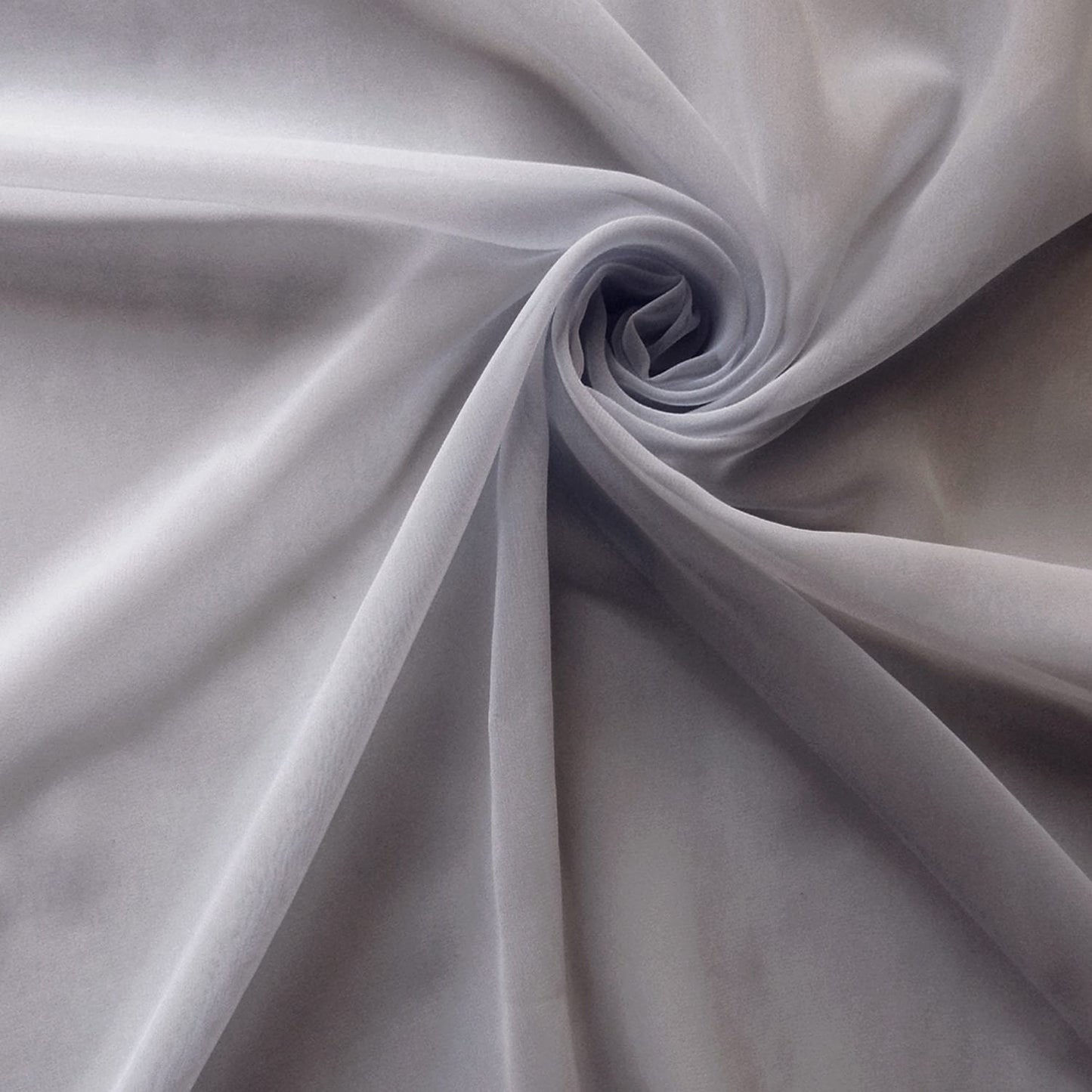 Chiffon Fabric - Polyester Soft Light Weight, Sheer, See Through Chiffon Fabric Sold By The Yard. Silver