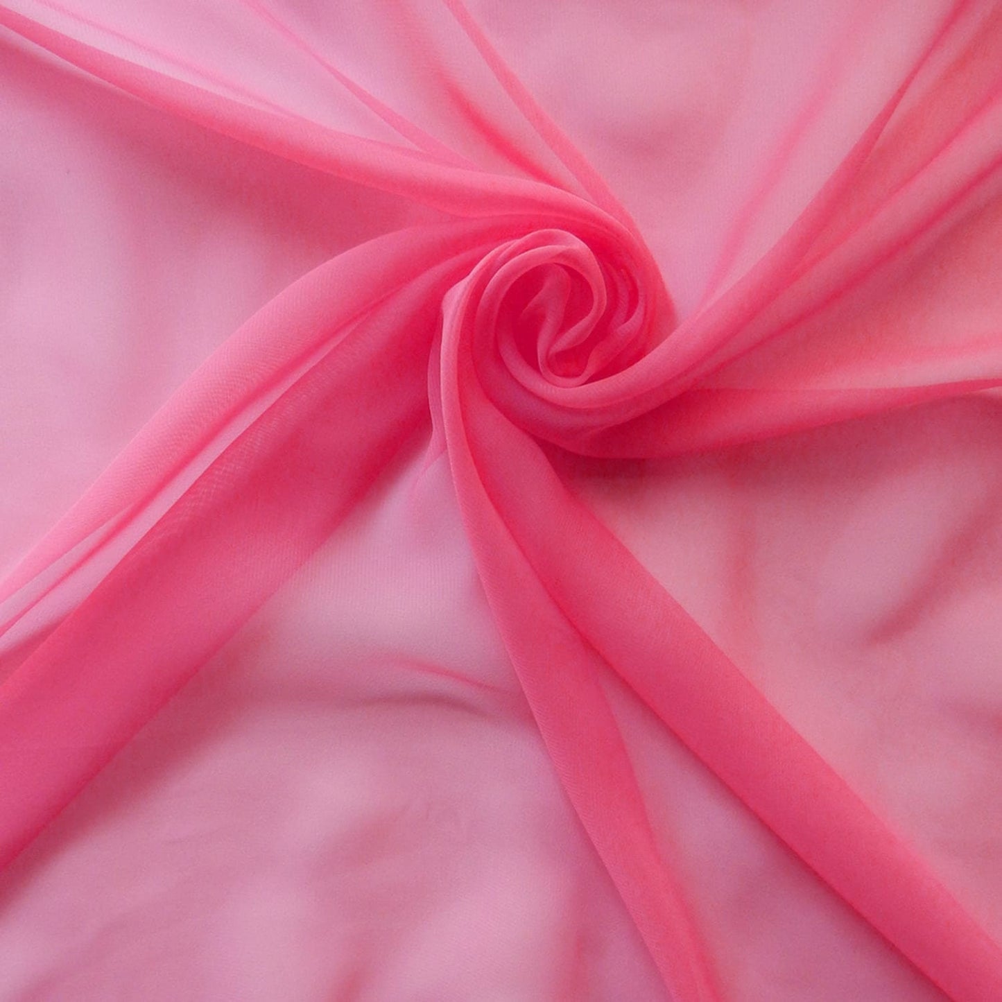 Chiffon Fabric - Polyester Soft Light Weight, Sheer, See Through Chiffon Fabric Sold By The Yard. Hot Pink