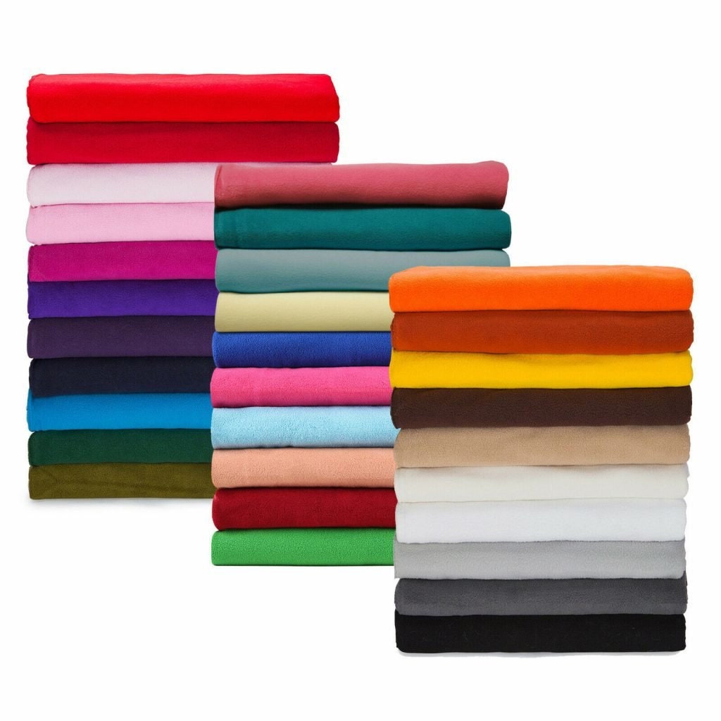 Solid Polar Fleece Anti-Pill Fabric - Sold By Yard For Warm & Cozy Fleece Blanket - Blanket for Bed, Sofa, Camping, Travel and Cold Nights