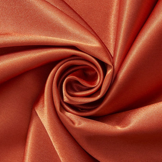 Crepe Back Satin - Bridal Solid Satin Fabric for Wedding Dress Fashion Crafts Costumes Decorations Silky Satin 58” Sold By Yard Rust