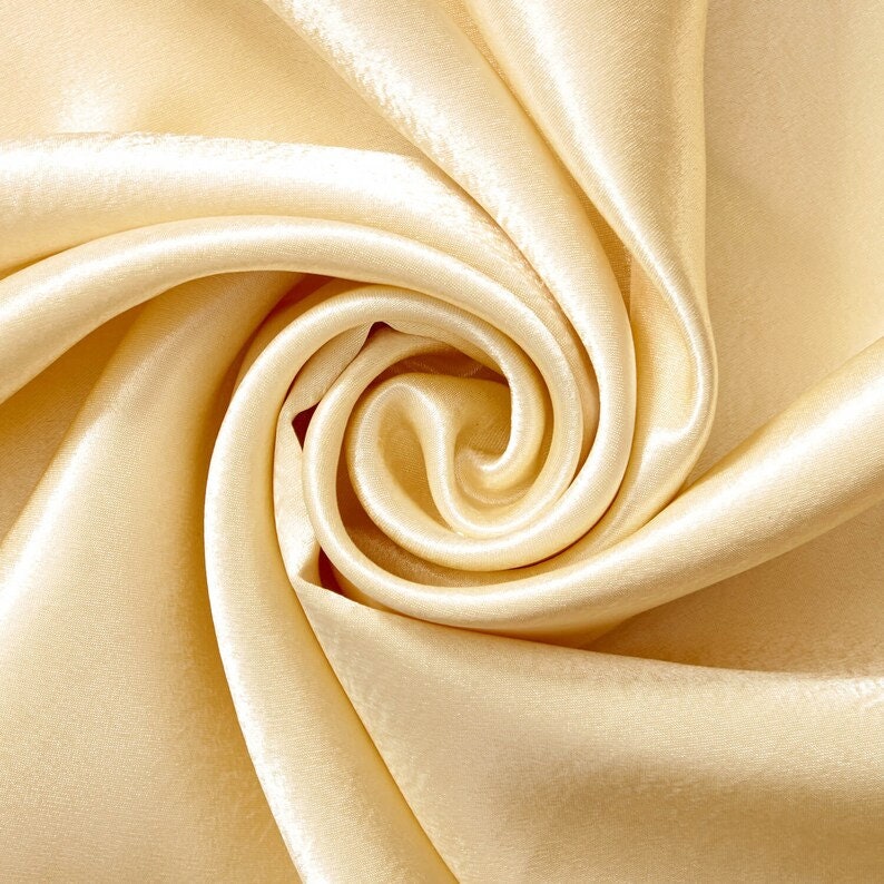 Crepe Back Satin - Bridal Solid Satin Fabric for Wedding Dress Fashion Crafts Costumes Decorations Silky Satin 58” Sold By Yard Beige