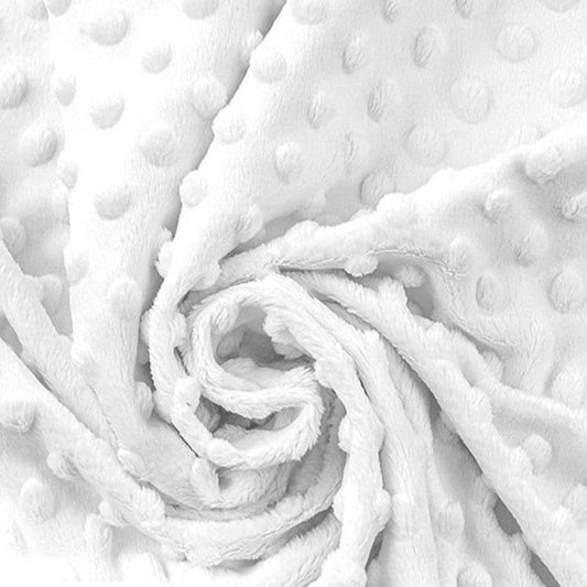 MINKY - Baby Blanket Crafts Decor Ultra Soft Cuddling - Minky Dimple Dot Soft Cuddle Fabric - Craft Fabrics Sold by The Yard. White