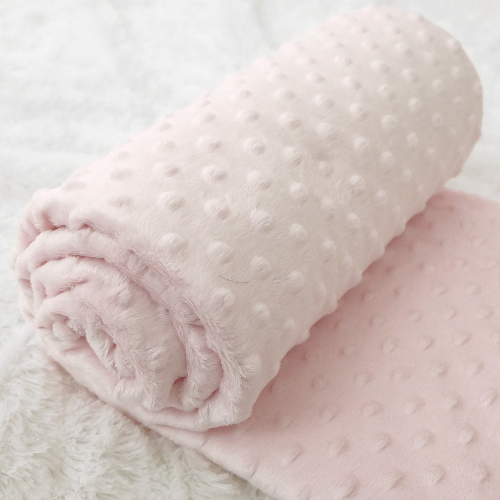 MINKY - Baby Blanket Crafts Decor Ultra Soft Cuddling - Minky Dimple Dot Soft Cuddle Fabric - Craft Fabrics Sold by The Yard. Light Pink