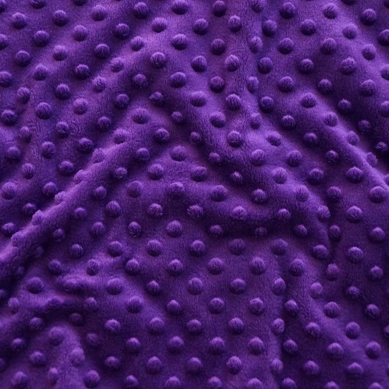 MINKY - Baby Blanket Crafts Decor Ultra Soft Cuddling - Minky Dimple Dot Soft Cuddle Fabric - Craft Fabrics Sold by The Yard. Dk Purple