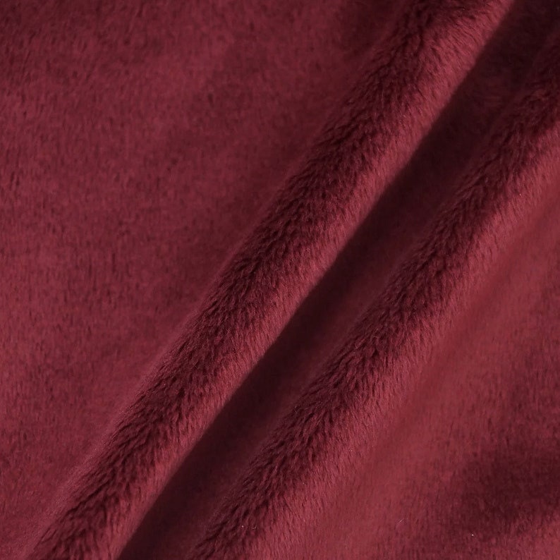 Minky Solid Baby Soft Fabric - Sold By Yard Baby Blanket Crafts Decor Soft Cuddling - Quilting, Baby Accessories, Pillows, Throws, Burgundy