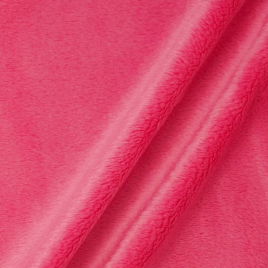 Minky Solid Baby Soft Fabric - Sold By Yard Baby Blanket Crafts Decor Soft Cuddling - Quilting, Baby Accessories, Pillows, Throws, Hot Pink