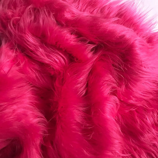 Solid Shaggy Faux Fur Fabric - Sold By Yard - 60" Width For Coats Costumes Scarfs Rugs Crafts Decor - Quilting, Pillows, Throws, Fuchsia