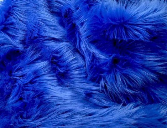 Solid Shaggy Faux Fur Fabric - Sold By Yard - 60" Width For Coats Costumes Scarfs Rugs Crafts Decor - Quilting, Pillows, Throws, Royal Blue