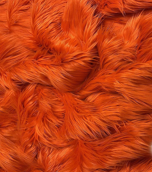 Solid Shaggy Faux Fur Fabric - Sold By Yard - 60" Width For Coats Costumes Scarfs Rugs Crafts Decor - Quilting, Pillows, Throws, Orange