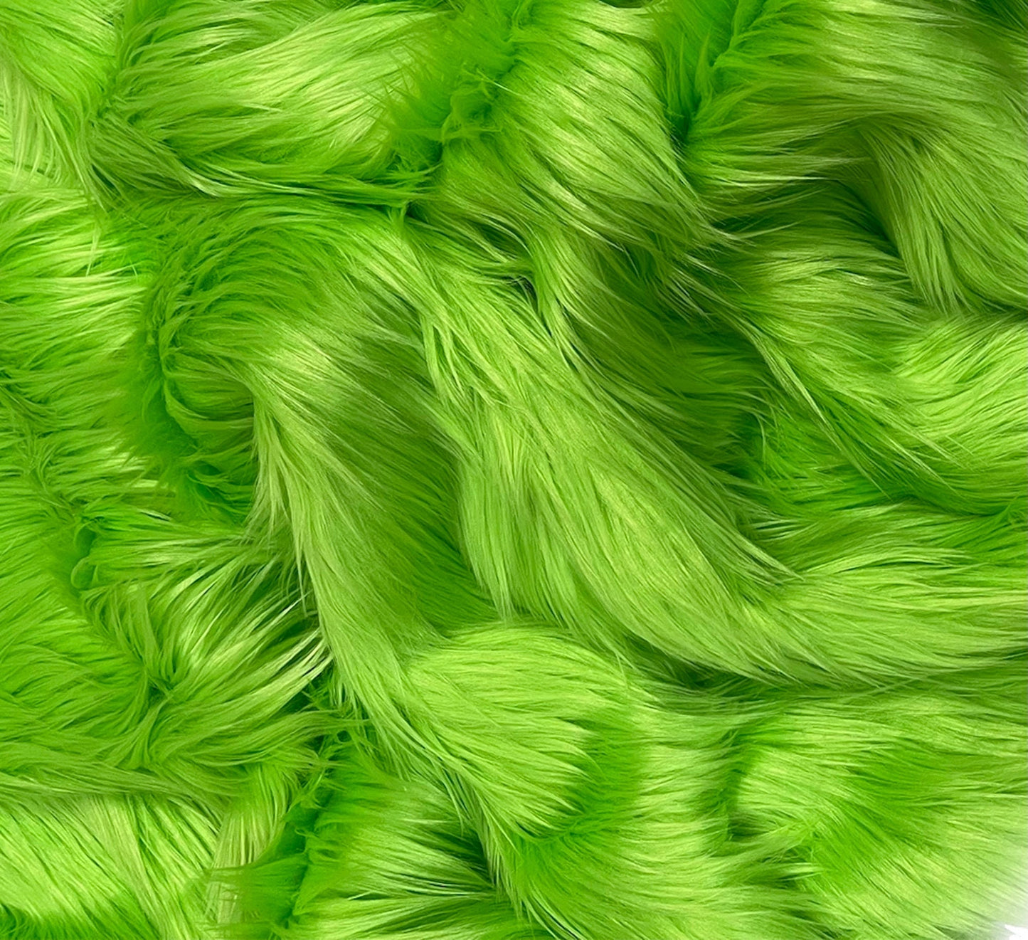 Solid Shaggy Faux Fur Fabric - Sold By Yard - 60" Width For Coats Costumes Scarfs Rugs Crafts Decor - Quilting, Pillows, Throws, Lime