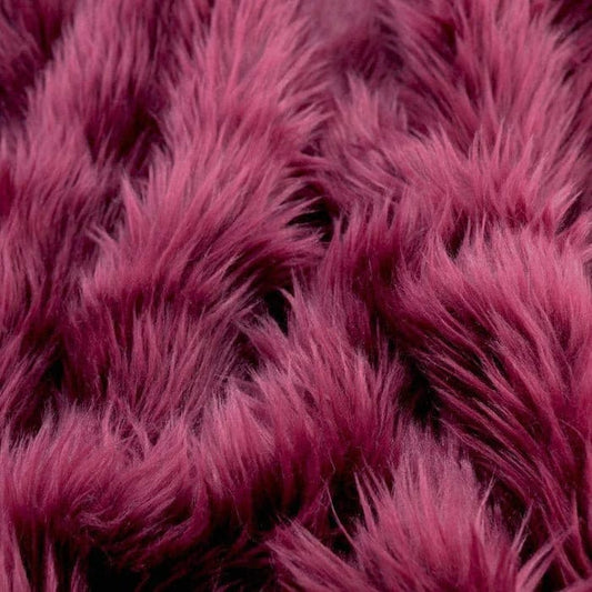 Solid Shaggy Faux Fur Fabric - Sold By Yard - 60" Width For Coats Costumes Scarfs Rugs Crafts Decor - Quilting, Pillows, Throws, Burgundy