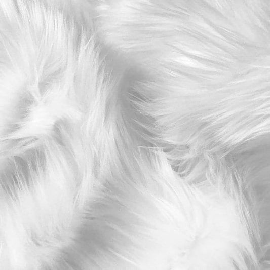 Solid Shaggy Faux Fur Fabric - Sold By Yard - 60" Width For Coats Costumes Scarfs Rugs Crafts Decor - Quilting, Pillows, Throws, White