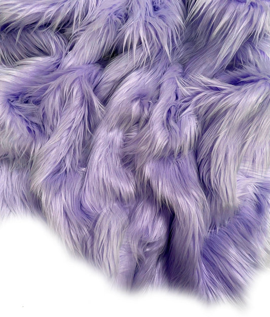 Solid Shaggy Faux Fur Fabric - Sold By Yard - 60" Width For Coats Costumes Scarfs Rugs Crafts Decor - Quilting, Pillows, Throws, Lavender