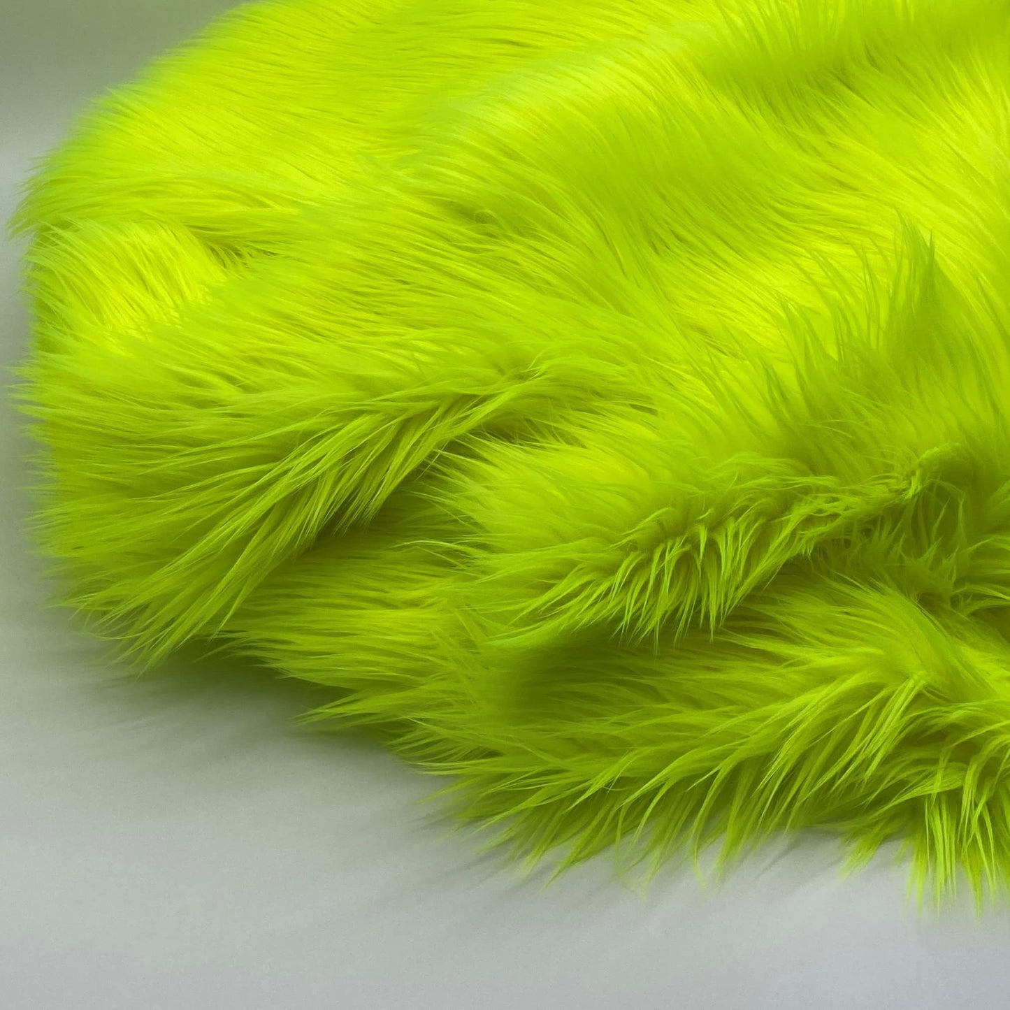 Solid Shaggy Faux Fur Fabric - Sold By Yard - 60" Width For Coats Costumes Scarfs Rugs Crafts Decor - Quilting, Pillows, Throws, Neon Yellow