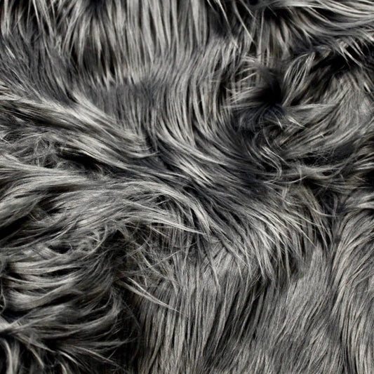 Solid Shaggy Faux Fur Fabric - Sold By Yard - 60" Width For Coats Costumes Scarfs Rugs Crafts Decor - Quilting, Pillows, Throws, Charcoal