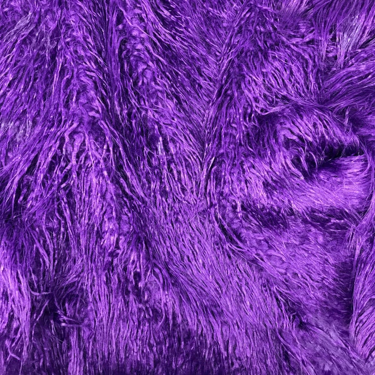 Mongolian Faux Fur Fabric - Sold By Yard - 60" Width For Coats Costumes Scarfs Rugs Crafts Decor - Quilting, Pillows, Throws, Purple