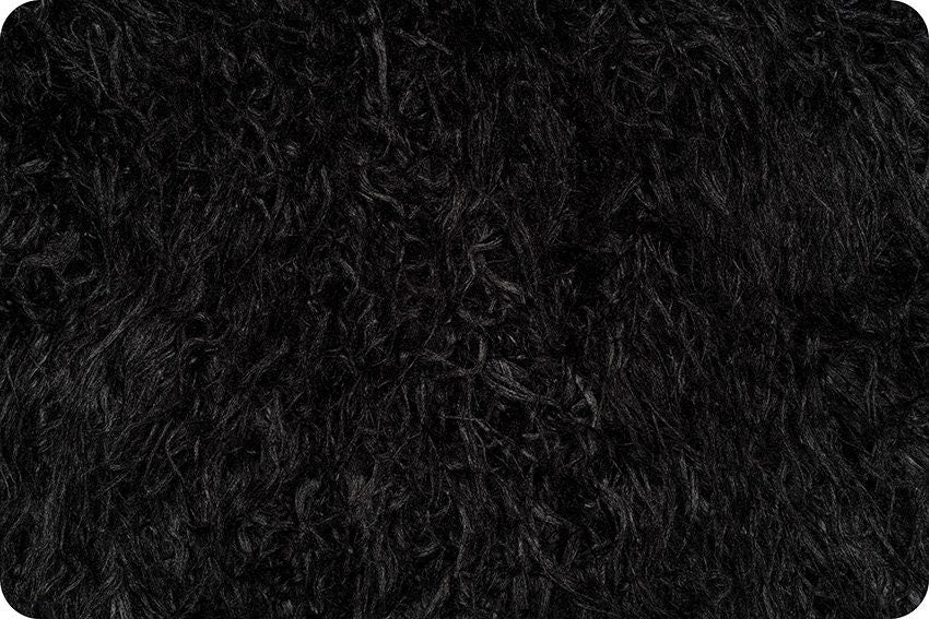 Mongolian Faux Fur Fabric - Sold By Yard - 60" Width For Coats Costumes Scarfs Rugs Crafts Decor - Quilting, Pillows, Throws, Black