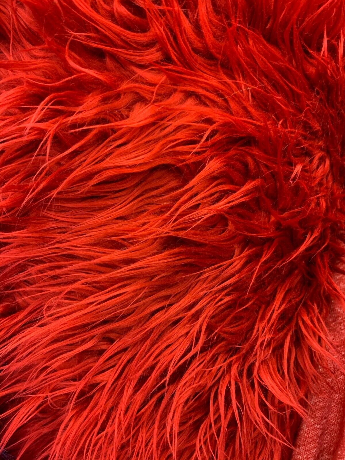 Mongolian Faux Fur Fabric - Sold By Yard - 60" Width For Coats Costumes Scarfs Rugs Crafts Decor - Quilting, Pillows, Throws, Red