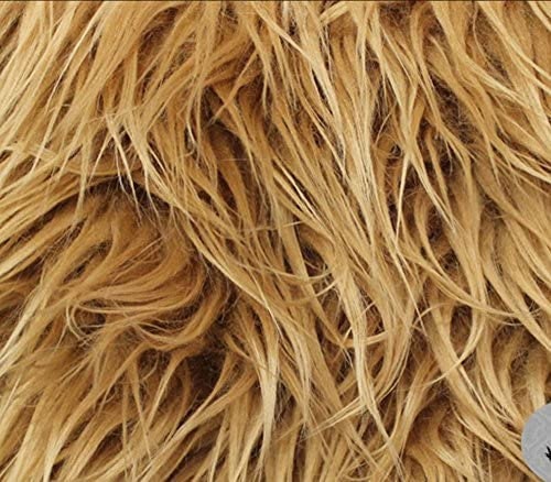 Mongolian Faux Fur Fabric - Sold By Yard - 60" Width For Coats Costumes Scarfs Rugs Crafts Decor - Quilting, Pillows, Throws, Camel