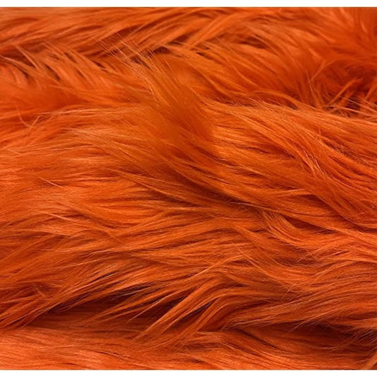 Mongolian Faux Fur Fabric - Sold By Yard - 60" Width For Coats Costumes Scarfs Rugs Crafts Decor - Quilting, Pillows, Throws, Orange