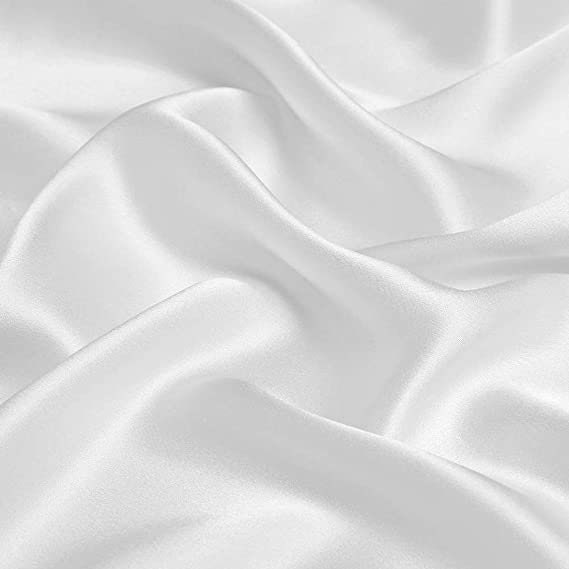 Silky Shiny Stretch Charmeuse Satin Fabric for Wedding Dress Fashion Crafts Costumes Decorations Silky Satin 58” Sold By Yard White