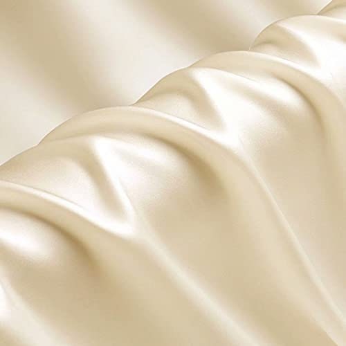 Silky Shiny Stretch Charmeuse Satin Fabric for Wedding Dress Fashion Crafts Costumes Decorations Silky Satin 58” Sold By Yard Ivory