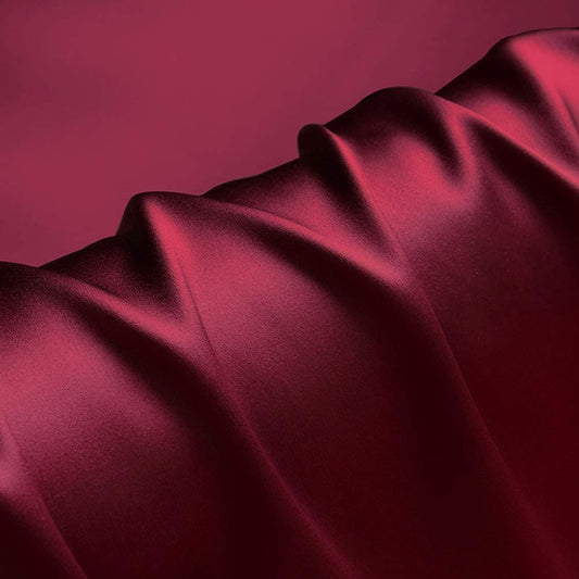 Silky Shiny Stretch Charmeuse Satin Fabric for Wedding Dress Fashion Crafts Costumes Decorations Silky Satin 58” Sold By Yard Burgundy