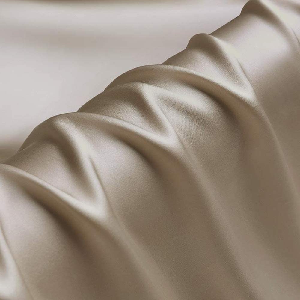 Silky Shiny Stretch Charmeuse Satin Fabric for Wedding Dress Fashion Crafts Costumes Decorations Silky Satin 58” Sold By Yard Champagne