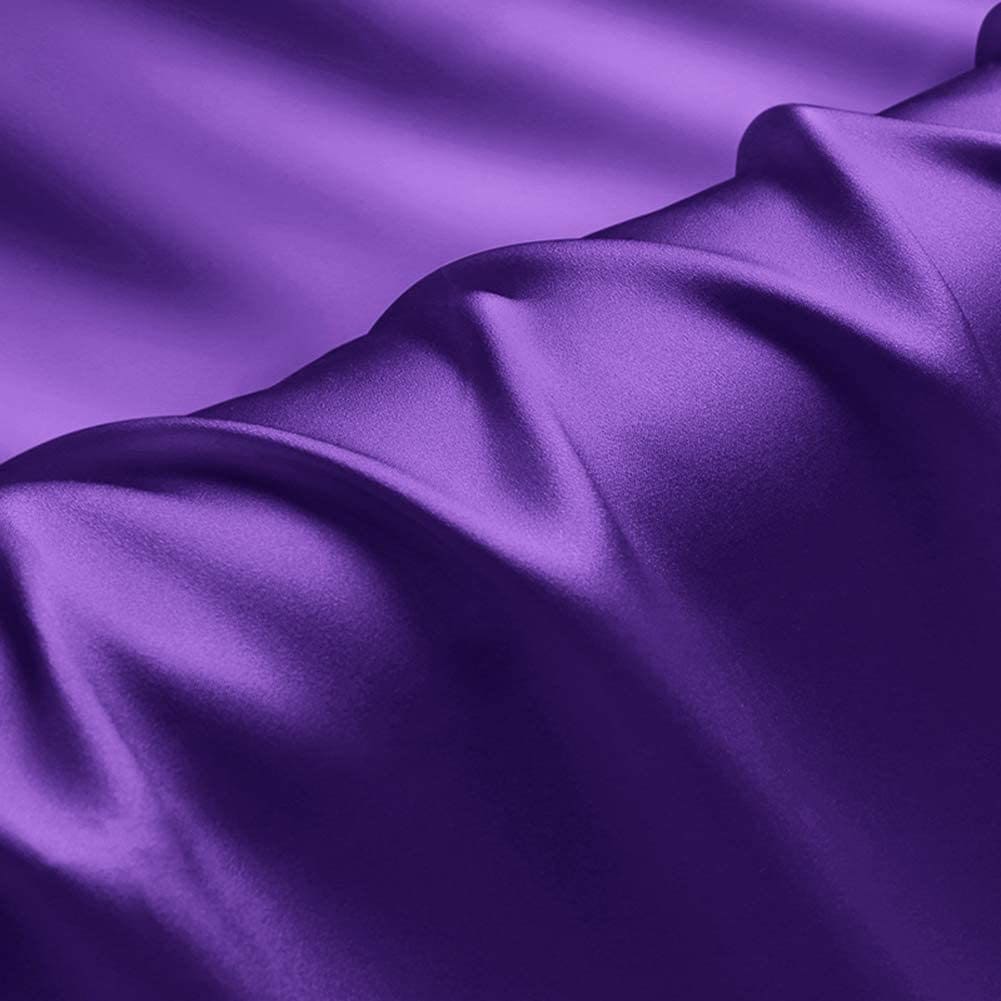 Silky Shiny Stretch Charmeuse Satin Fabric for Wedding Dress Fashion Crafts Costumes Decorations Silky Satin 58” Sold By Yard Purple