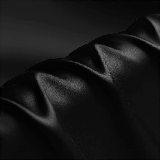 Silky Shiny Stretch Charmeuse Satin Fabric for Wedding Dress Fashion Crafts Costumes Decorations Silky Satin 58” Sold By Yard Black