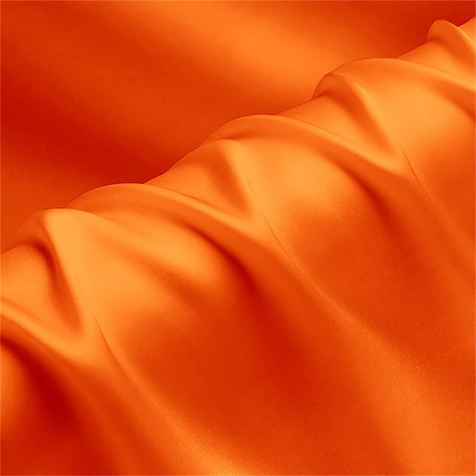 Silky Shiny Stretch Charmeuse Satin Fabric for Wedding Dress Fashion Crafts Costumes Decorations Silky Satin 58” Sold By Yard Orange