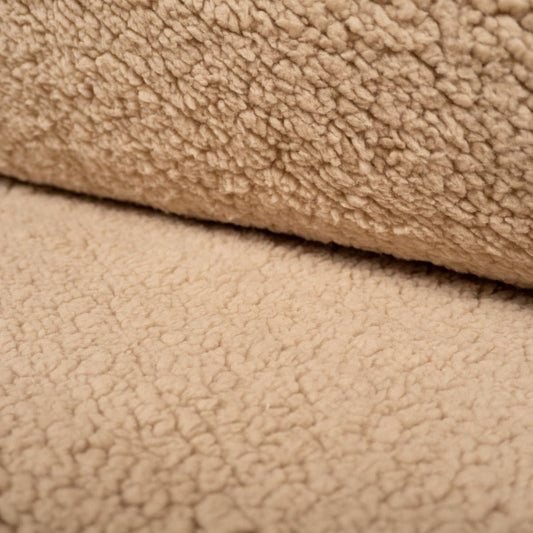 Sherpa Fabric By Yard - Cuddle Minky Sherpa Fleece Lamb Wool Design Fabric - CAMEL - For Throw Blanket, Super Soft Mink Fleece Couch Blanket