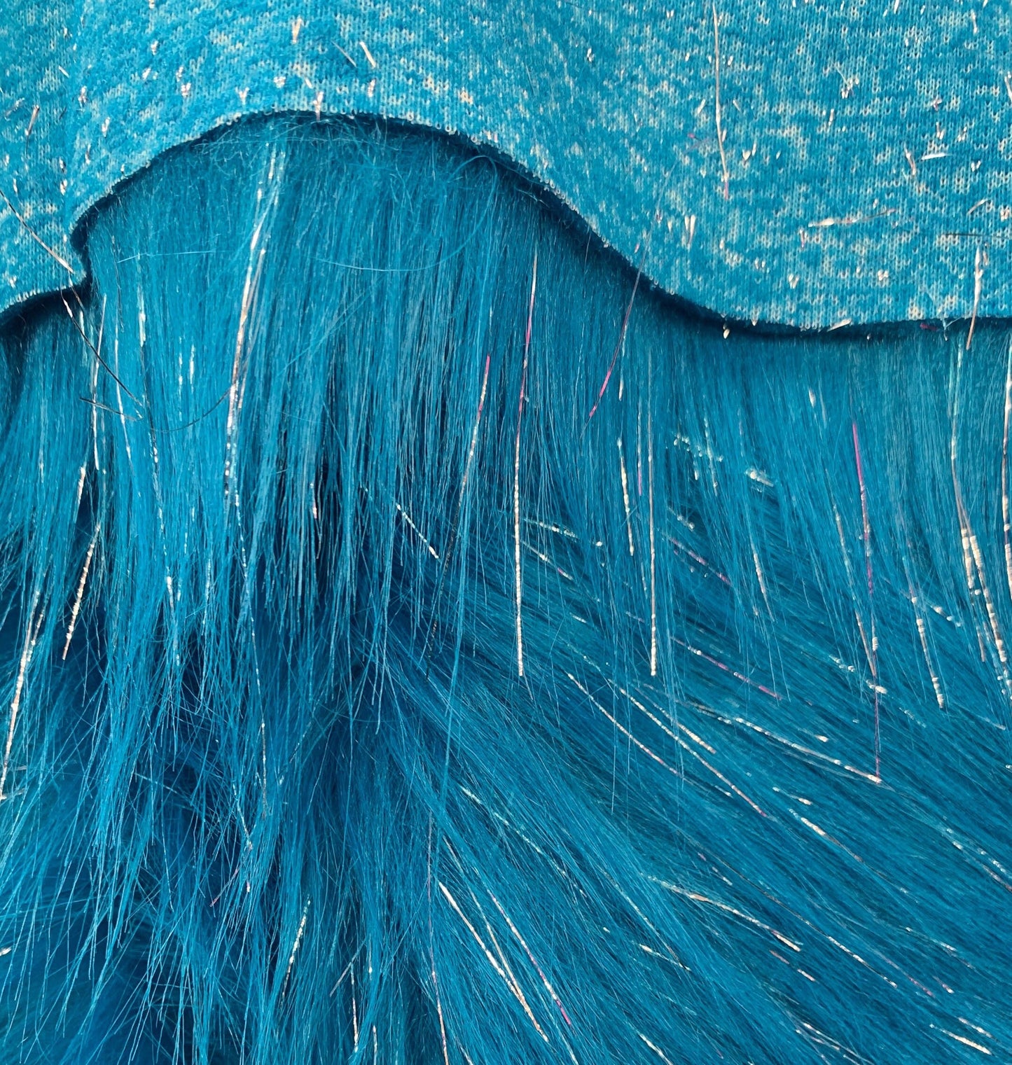 TINSEL - Faux Fur Fabric Long Pile Sparkling Tinsel TURQUOISE - Sold By Yard- For Blankets Fashion Clothing Coats - Scarfs Rugs Crafts Decor