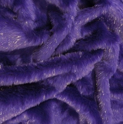 TINSEL - Faux Fur Fabric Long Pile Sparkling Tinsel - PURPLE - Sold By Yard- For Blankets Fashion Clothing Coats - Scarfs Rugs Crafts Decor