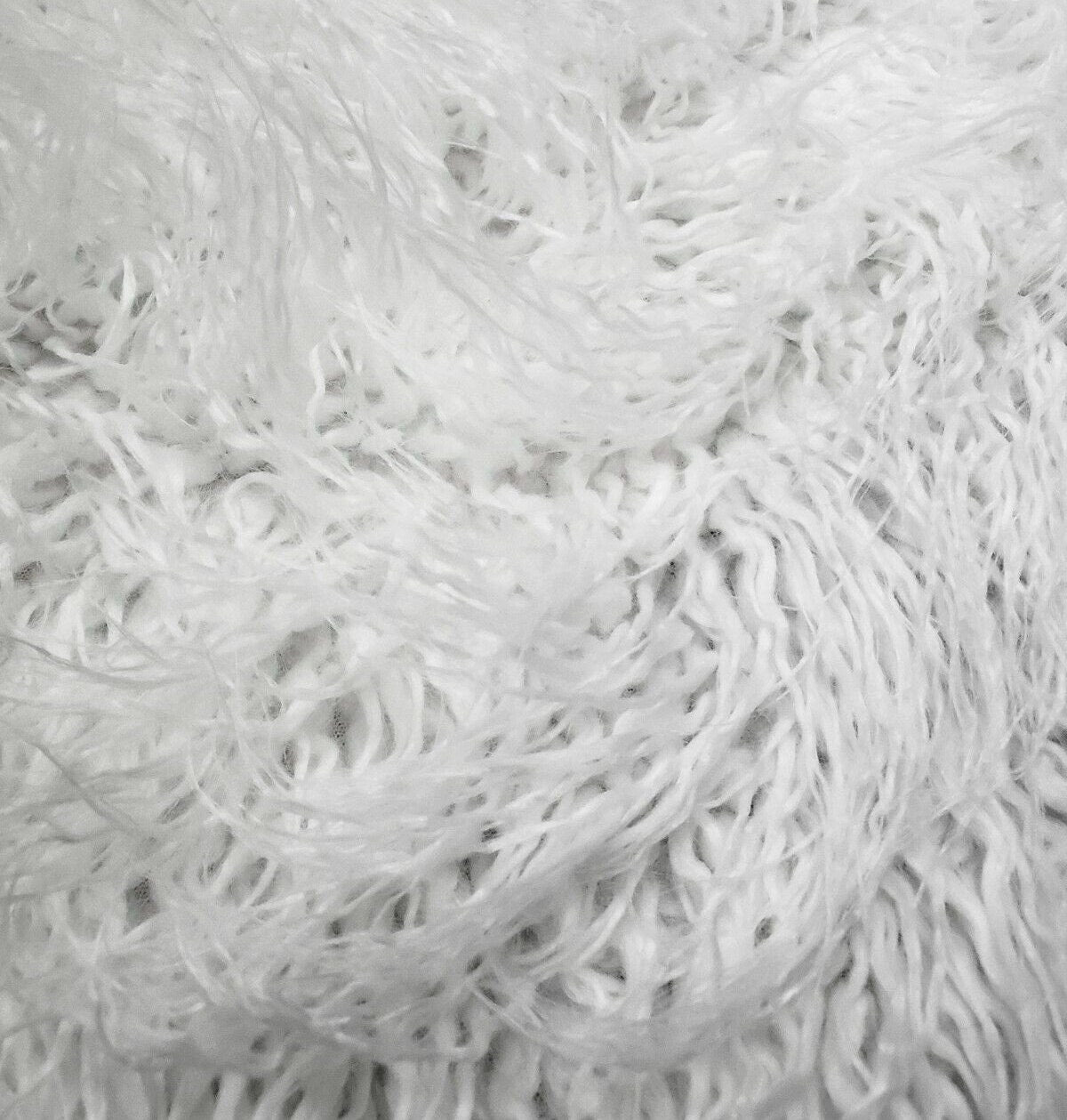 ALPACA - WHITE - Faux Fur Long Pile Curly Fabric Alpaca - Sold By The Yard - For Blankets Fashion Clothing Coats - Scarfs Rugs Crafts Decor