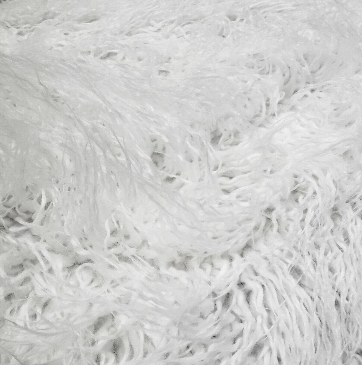 ALPACA - WHITE - Faux Fur Long Pile Curly Fabric Alpaca - Sold By The Yard - For Blankets Fashion Clothing Coats - Scarfs Rugs Crafts Decor